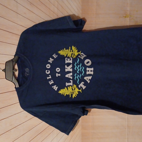 NEW Casual top Cold Crush Sleeve Side Knot Lake Tahoe Graphic T-Shirt Super cute - Picture 2 of 3